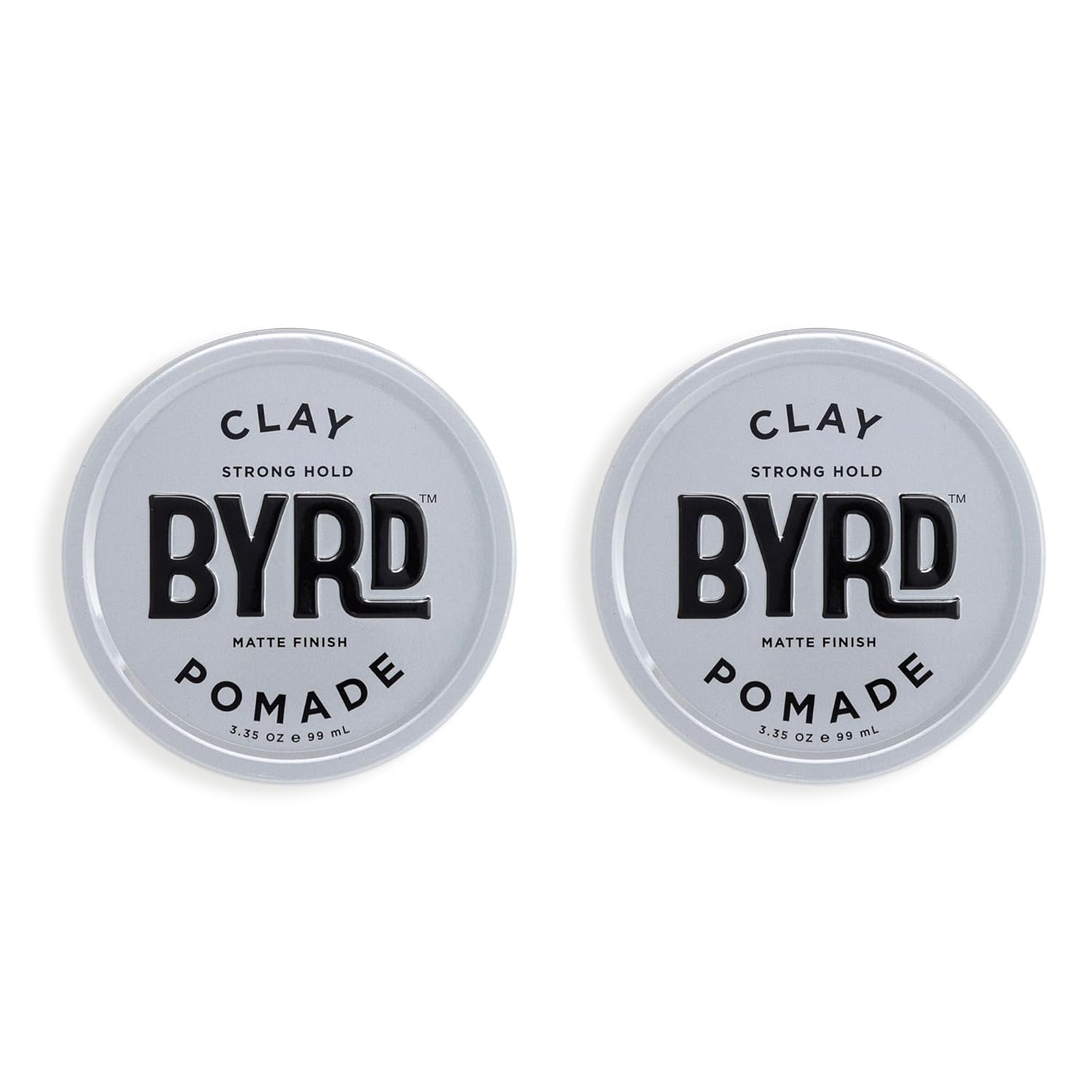 BYRD Hair Clay Pomade 2-Pack – Strong Hold, Ultra Matte Finish, Add Volume and Sculpt to All Hair Types, 3.35 Oz Each (Two Pack)