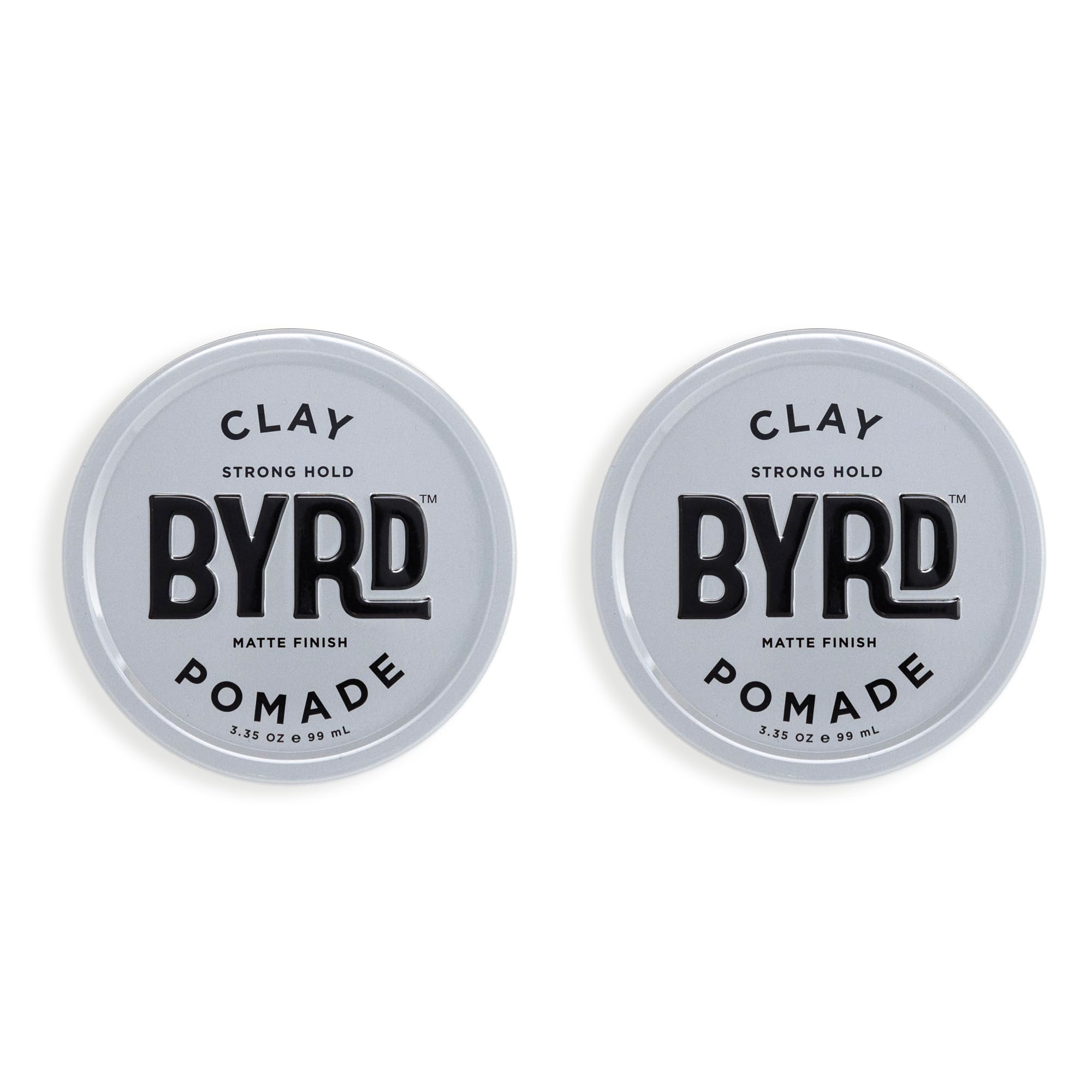 BYRD Hair Clay Pomade 2-Pack – Strong Hold, Ultra Matte Finish, Add Volume and Sculpt to All Hair Types, 3.35 Oz Each (Two Pack)