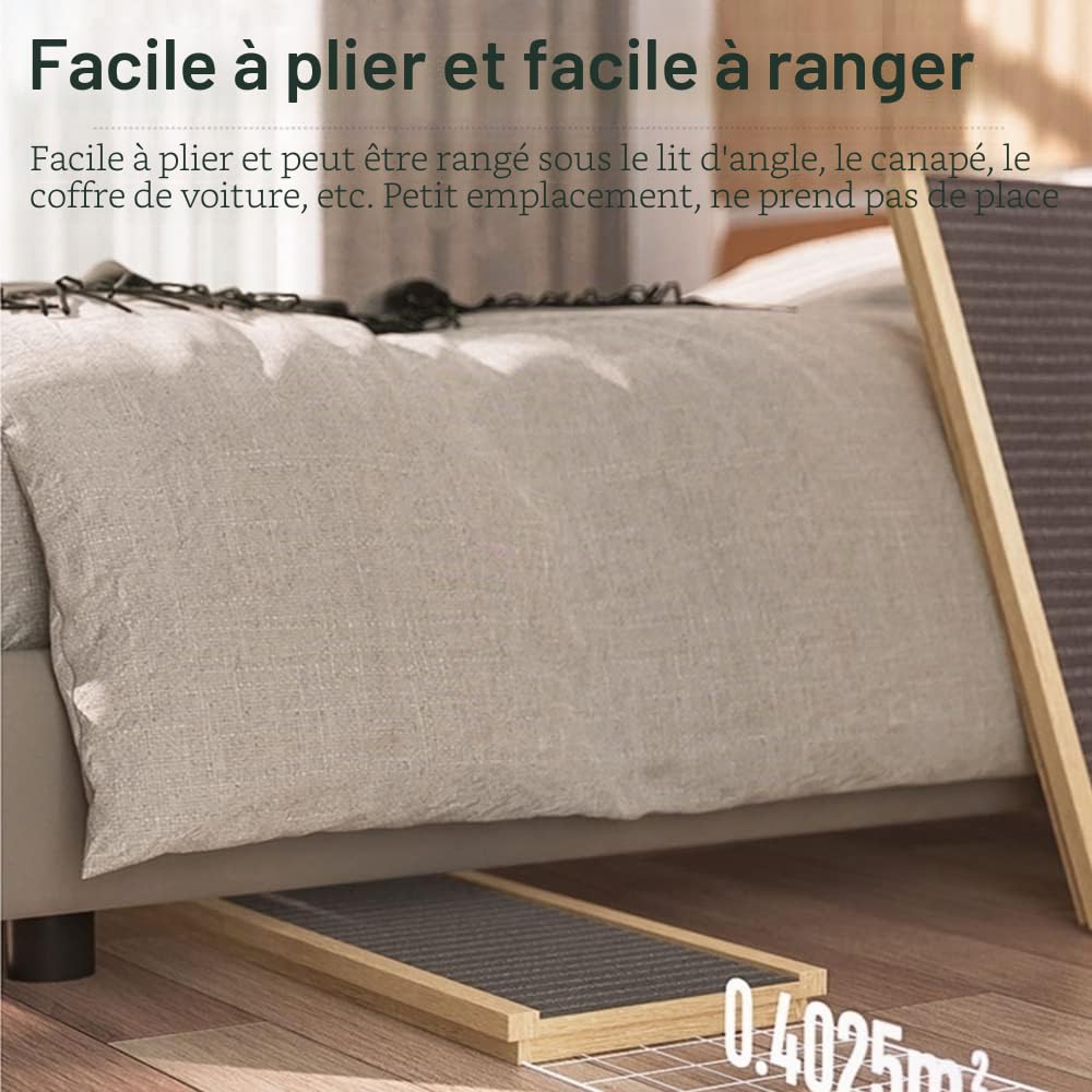 Bois Massif Rampe pour Animal Domestique - Échelle de Voiture - Échelle de sécurité pour Animaux domestiques - Rampe en Bois pour accès à la Surface de l'escalier - Échelle Multifonction pour Voiture