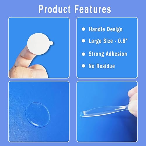 Miniatura 3 de Puntos adhesivos de doble cara, cinta de montaje fuerte de 0.79 pulgadas, masilla adhesiva fácil de pelar, pegamento de masilla de museo extraíble