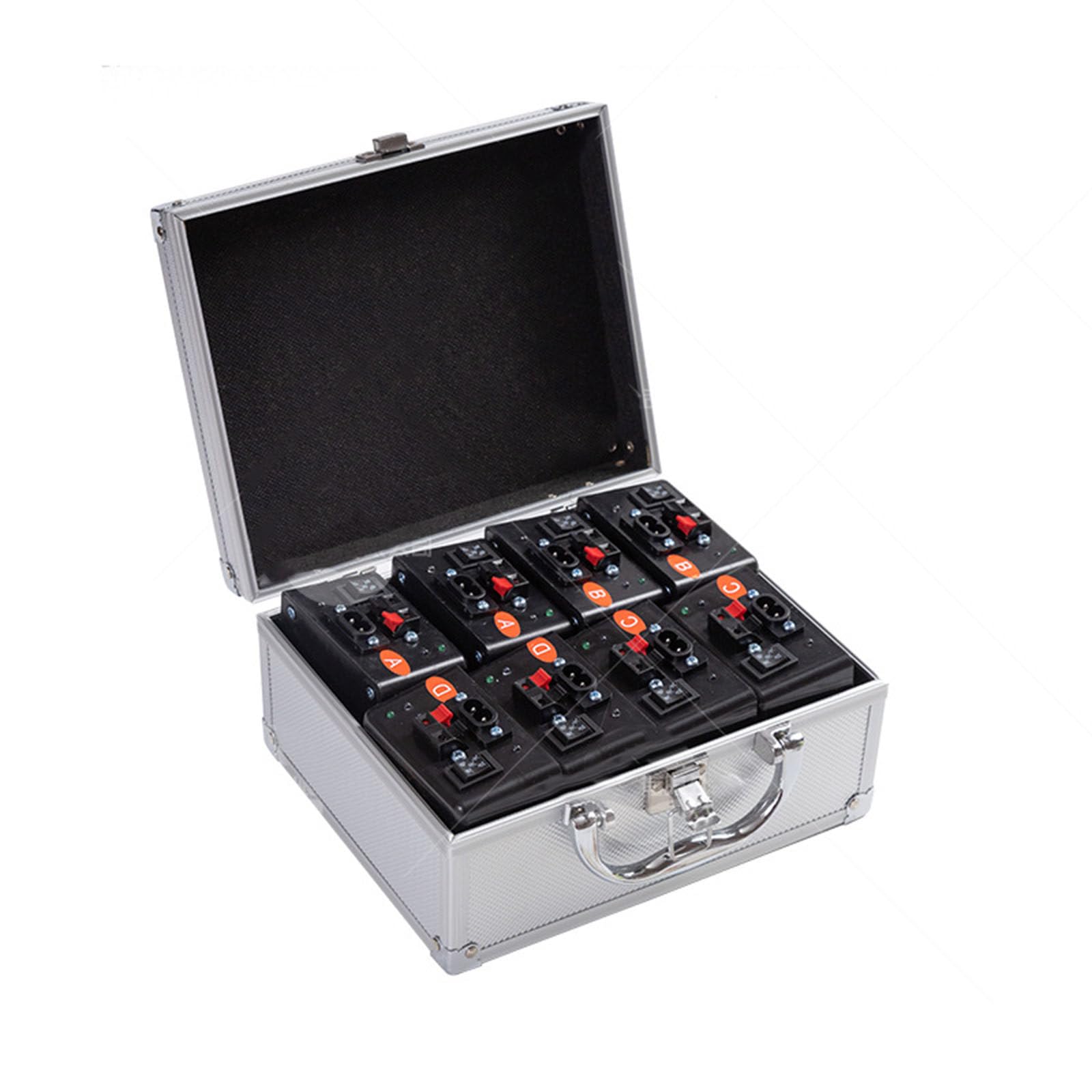 Kaltes Feuerwerk, Zündmaschine, kabellose Fernbedienung, Pyrotechnik, 8 Cue-Empfänger, Bühnenausrüstung, Springbrunnen-Zündsystem, DJ, 1 Gehäuse, 8 Sockel,Battery