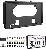 Vista 9 de Marco de matrícula compatible con Ford Mustang 2018-2023, marco de matrícula frontal negro, accesorios de repuesto para automóvil JR3Z17A385AA