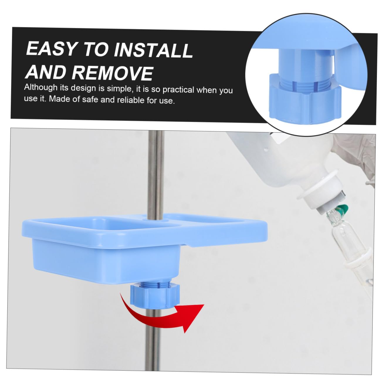 Detachable Plastic Storage Tray for Infusion Stands Drip Stand Holder and Supply Tray for Hospitals Convenient Perfusion Support Plate Storage
