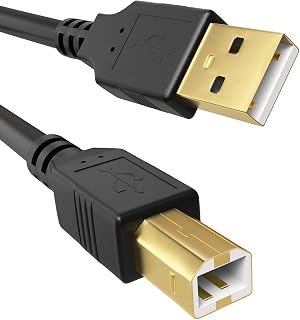 USB A to USB 2.0 B Printer Cable Designed for HP Epson Canon Brother Dell Lexmark Xerox Samsung Oki USB Midi Cable for Scanner/Midi Keyboard/Digital Piano/DAC Decoders and More-5FT