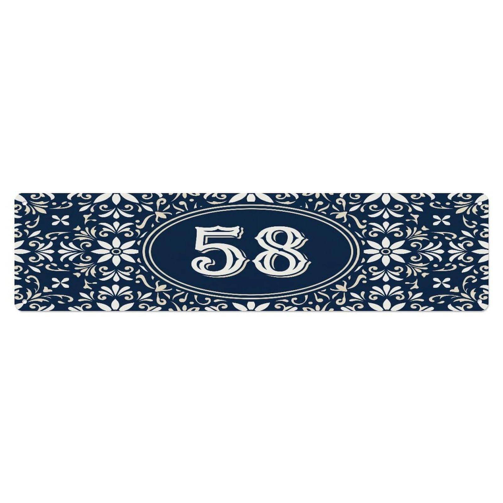 Fqcyn Style Metal Tin Sign Vintage House Door Number 58