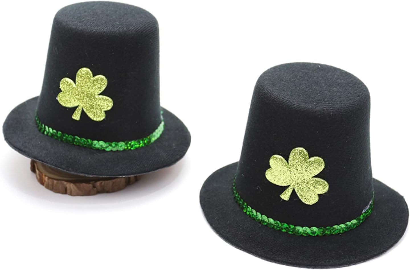 LUOZZY 2Pcs St Patricks Day Mini Hats St. Patrick's Day Shamrock Green Top Mini Hat Hair Clips Green St. Patricks Day Party Favor Accessories