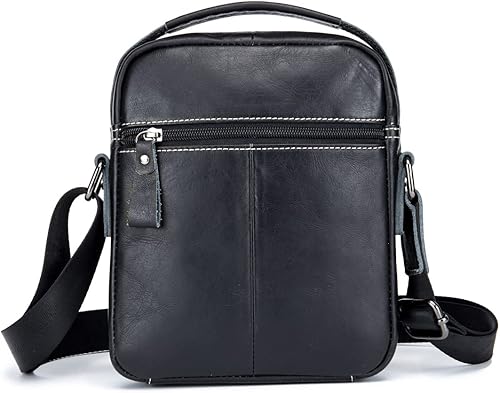 Miniatura 4 de KPYWZER Bolso de hombro de cuero genuino para hombres pequeños, bolso de mensajero, bolso bandolera bandolera para hombre para negocios