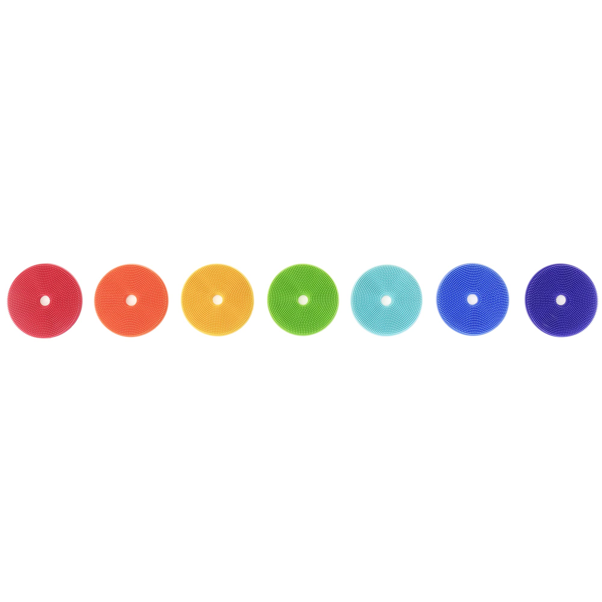 Innobaby Bathin' Smart Rainbow Spots Silicone Bath Scrub for Kids and Toddlers, 7-Pack Value.