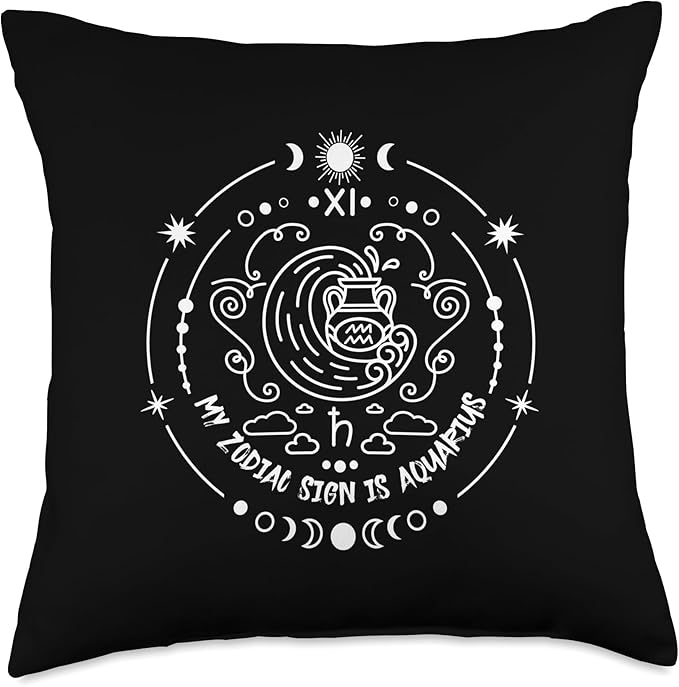 Star Sign Astrological Symbol Zodiac Aquarius Throw Pillow