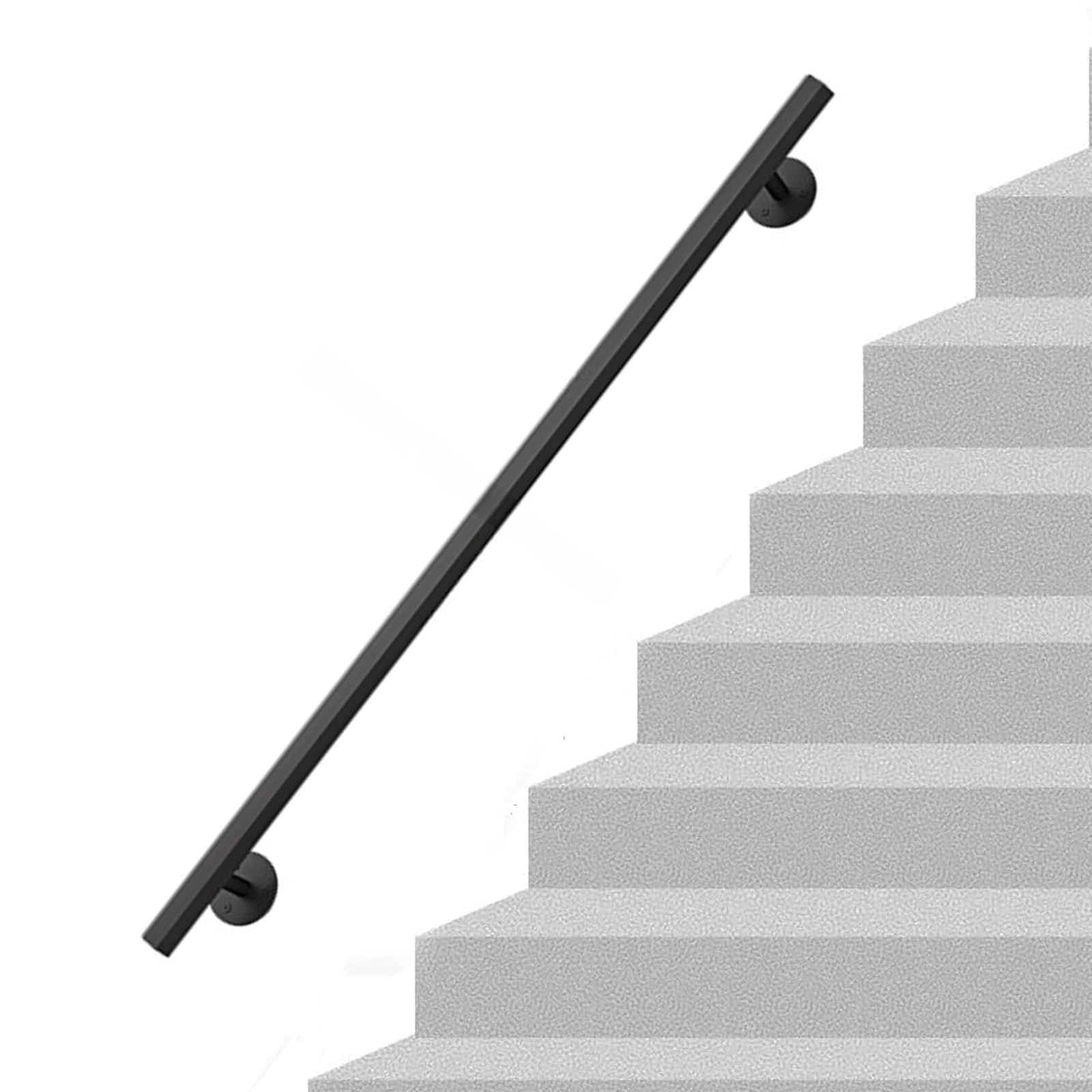 Rampe escalier noire en métal montage facile pour marches intérieures
