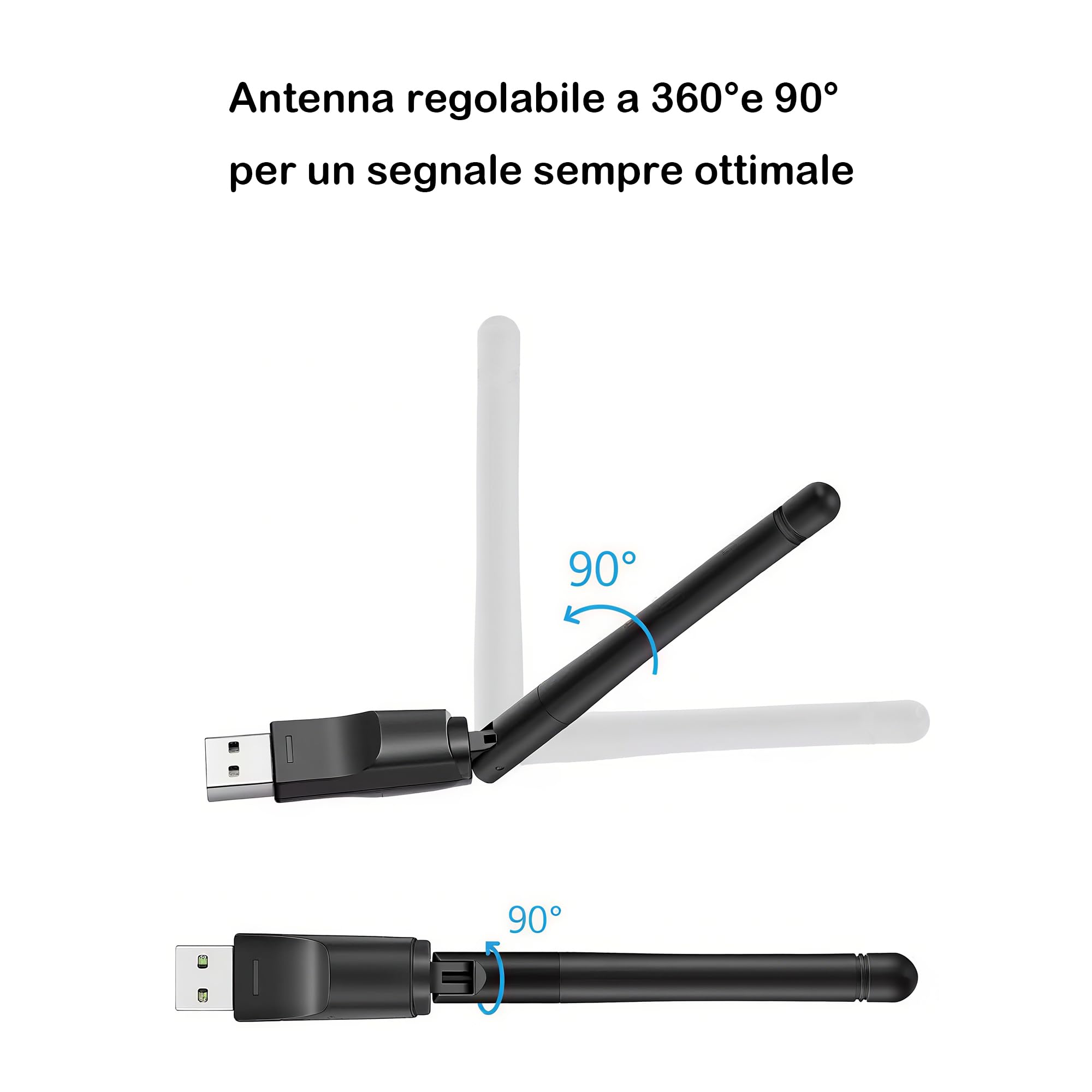 WiFi USB Adapter MT7601 Mediatek 150Mbps 2.4G Dongle per DVB-T2 S2 PC Desktop