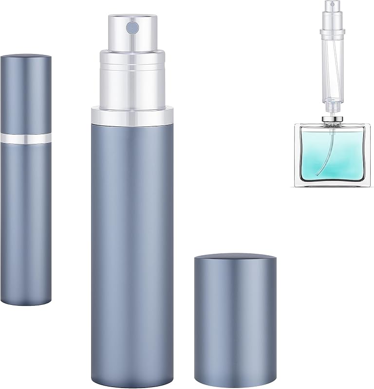 Frasco atomizador recarregável para perfume Qavhun 10 mL, Gray