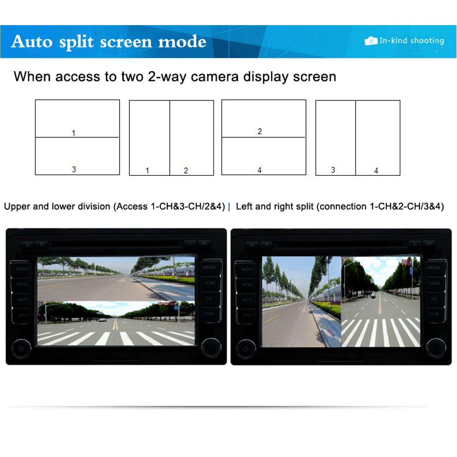 Scatola di Controllo Multiplexer, Yctze Splitter Video a 4 Canali 1080P AHD DC12V 24V Interruttore Schermo Video Telecamera per Rimorchio Bus Camion RV