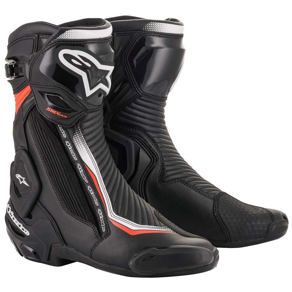 Alpinestars SMX Plus V2-Stivali Nero/Rosso Giallo Fluo, Abbigliamento per Motocicletta Unisex-Adulto