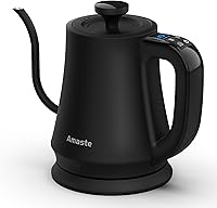 Vista 1 de Amaste Hervidor eléctrico de cuello de cisne, tetera eléctrica con control de temperatura, hervidor eléctrico de 34 onzas para café y té