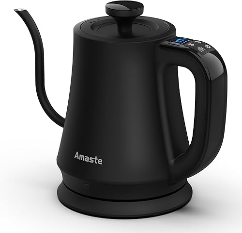 Amaste Hervidor eléctrico de cuello de cisne, tetera eléctrica con control de temperatura, hervidor eléctrico de 34 onzas para café y té, interior