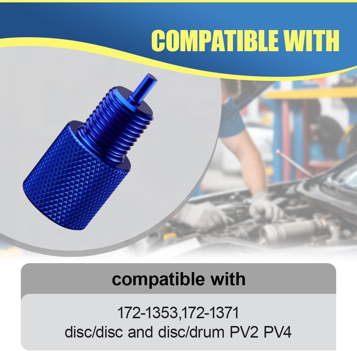 Craedli Brake Proportioning Valve Bleeder Tool, Aluminum DISC/DISC & Disc/Drum PV2 PV4 Brake Bleeding Tool for AC 172-1353&172-1371, Non-Adjustable Combination Valve Repair Accessory (Blue)