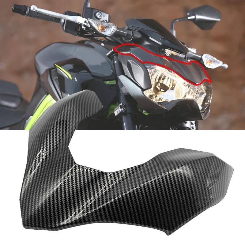 Spoiler Anteriore Per Kawasaki Z900/ZR900 2017-2019 - Copertura Pannello Faro In ABS Effetto Carbonio, Aletta Aerodinamica