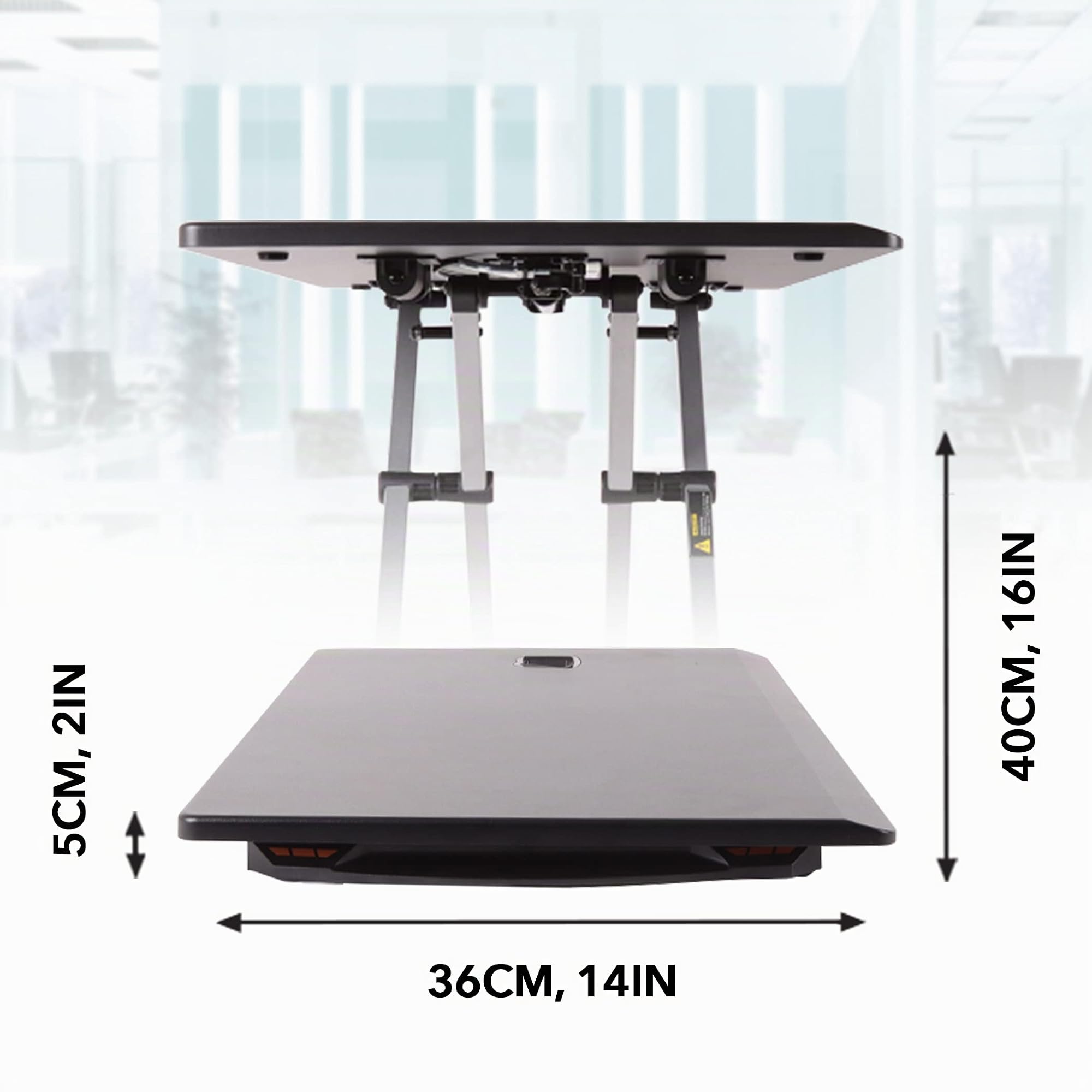 Duronic DM05D11 BK Scrivania Ergonomica Regolabile 5–40cm 74x43cm | migliora postura quotidiana, riduce affaticamento cervicale e lombare, favorisce alternanza seduta e in piedi smart working