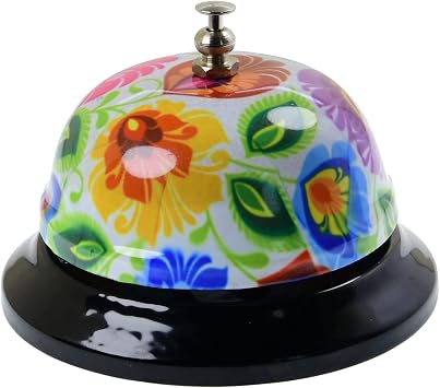 Call Bell Desk Service Bell Ding for Restaurant Hotel Room Kitchen Party Office Elderly Large White Pattern Bell,3.3 inch