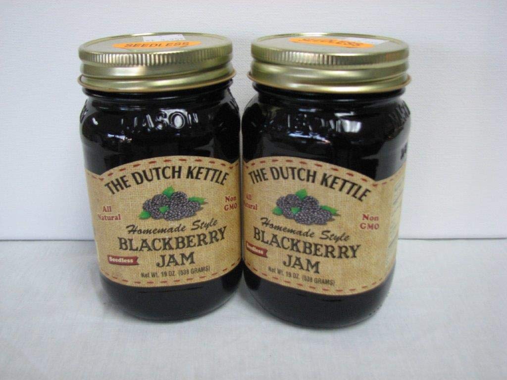 The Dutch Kettle Blackberry seedless Jam 2-19 0z jars
