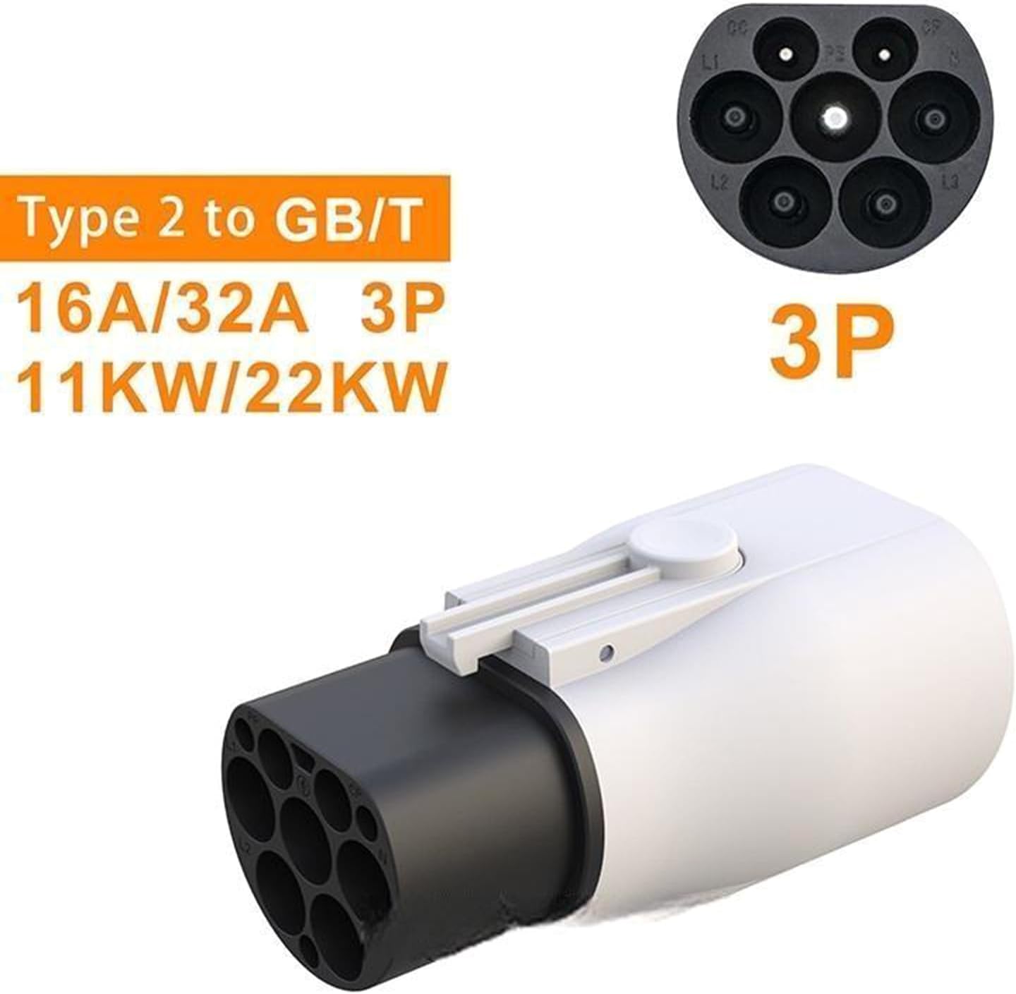 Professional High Powered Charging Head Adapter Converter Type 2 to GBT with Overheat Protections for Electric Vehicle
