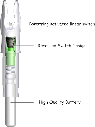Miniatura 6 de 6 piezas de cercas iluminadas para flechas con pernos de diámetro interior .246.244.233.204.165 con interruptor de encendidoapagado, golpes de luz