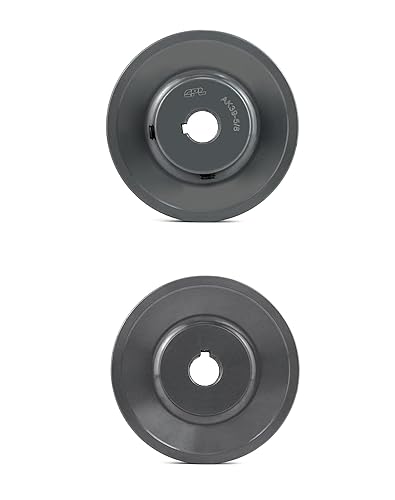Miniatura 4 de QWORK - Poleas de correa de una ranura, de 2.45 pulgadas de diámetro exterior y 1 pulgada de diámetro interior, sección de correa A, hierro fundido,