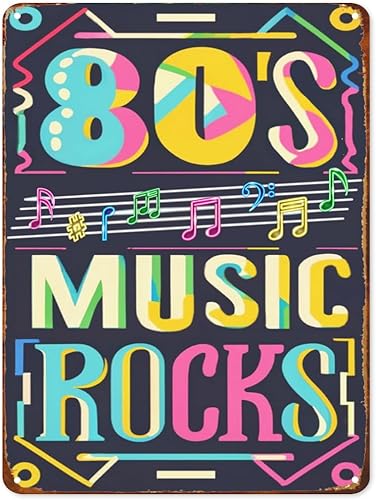 Letrero de lata de metal de los años 80, diseño de rocas, vintage, retro, divertido, para garaje, baño, oficina, hombre, cueva, pub, bar, regalo, 12