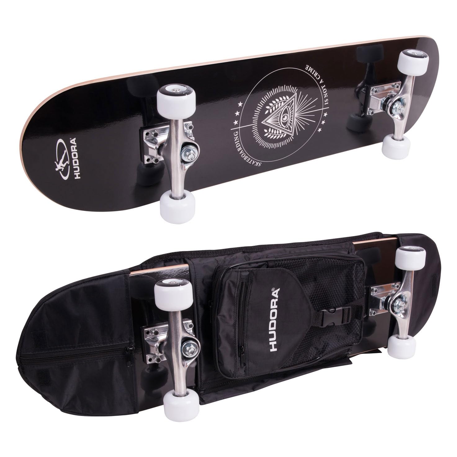 HUDORA Skateboard Columbia Heights ABEC 3 mit Rucksack - Skateboarding - 12173
