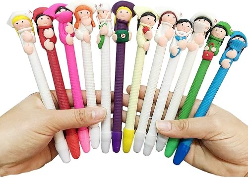 Leery Bolígrafos de enfermera y médico bonitos bolígrafos de dibujos animados novedosos para escribir artículos de papelería suministros de oficina