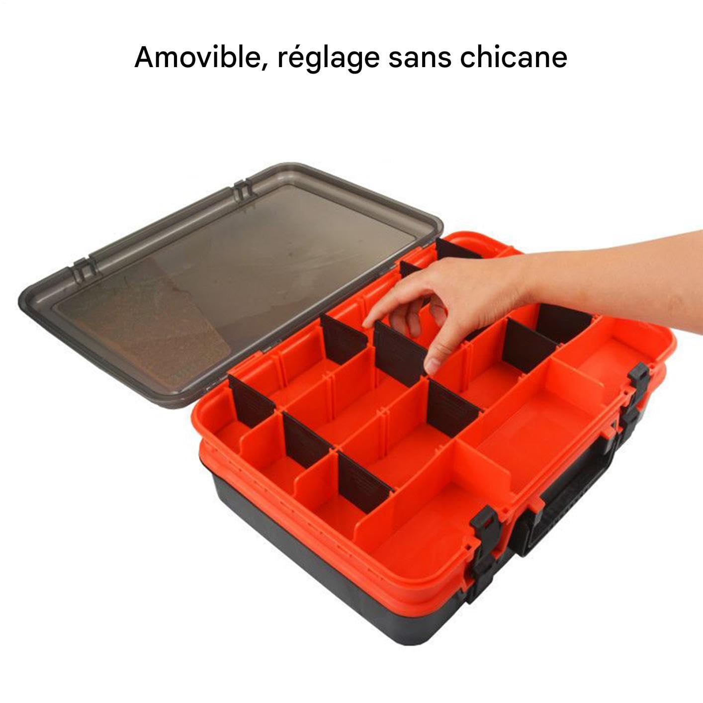 Angelkasten-Organizer Allwetter Köder Organizer | 2-Lagen Angelzubehör-Aufbewahrungsbox Zum Angeln für Forellen, Welse, Salzwasser, Süßwasser, Ufer, Pier, Flüsse, Seen,