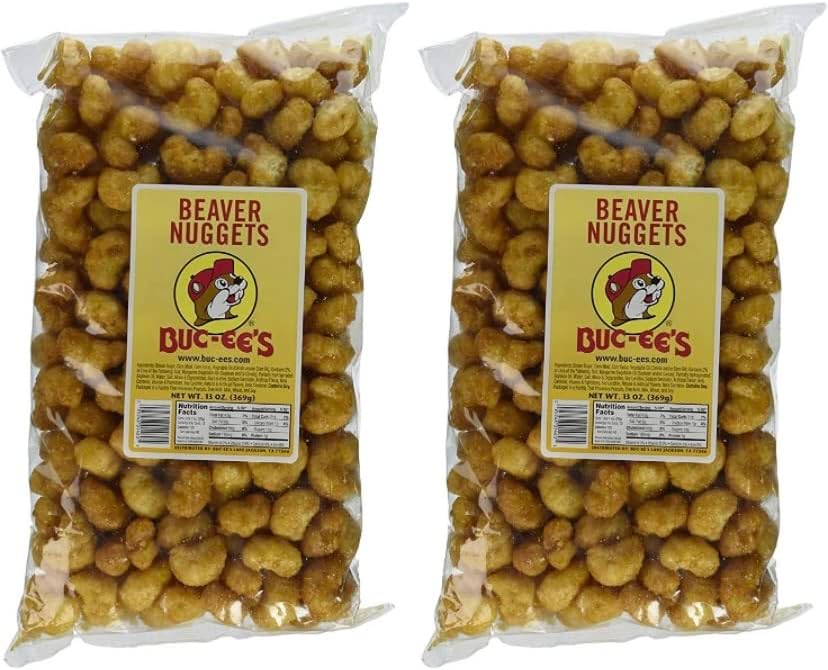 Buc-ees Beaver Nuggets Gluten-Free Sweet Corn Puff Snacks Bundle Pack of (2) 26 Ounces Total