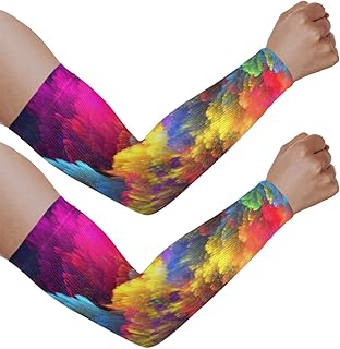 Mangas de braço com proteção solar UV para homens e mulheres, mangas coloridas de graffiti protegem os braços esportes mangas de braço proteção solar mangas de braço capa protetora UV, Cor: