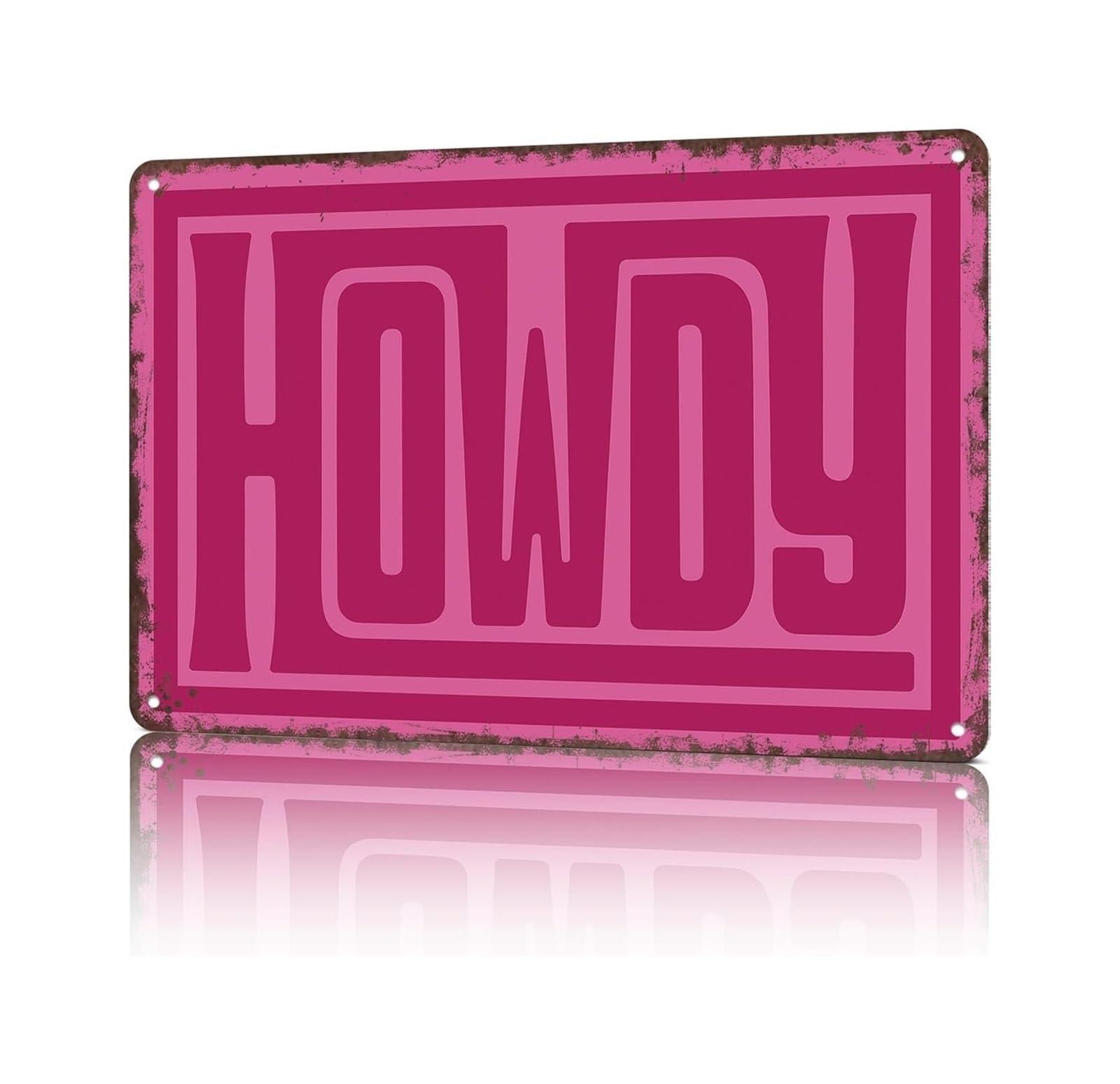ZDVHOMCB Vintage Howdy Tin Sign Sassy Yeehaw Metal Wall-Art Country Girl Rustic Farmhouse Playful Greeting Decor For Mudroom Guest Room 8 X 12 inch