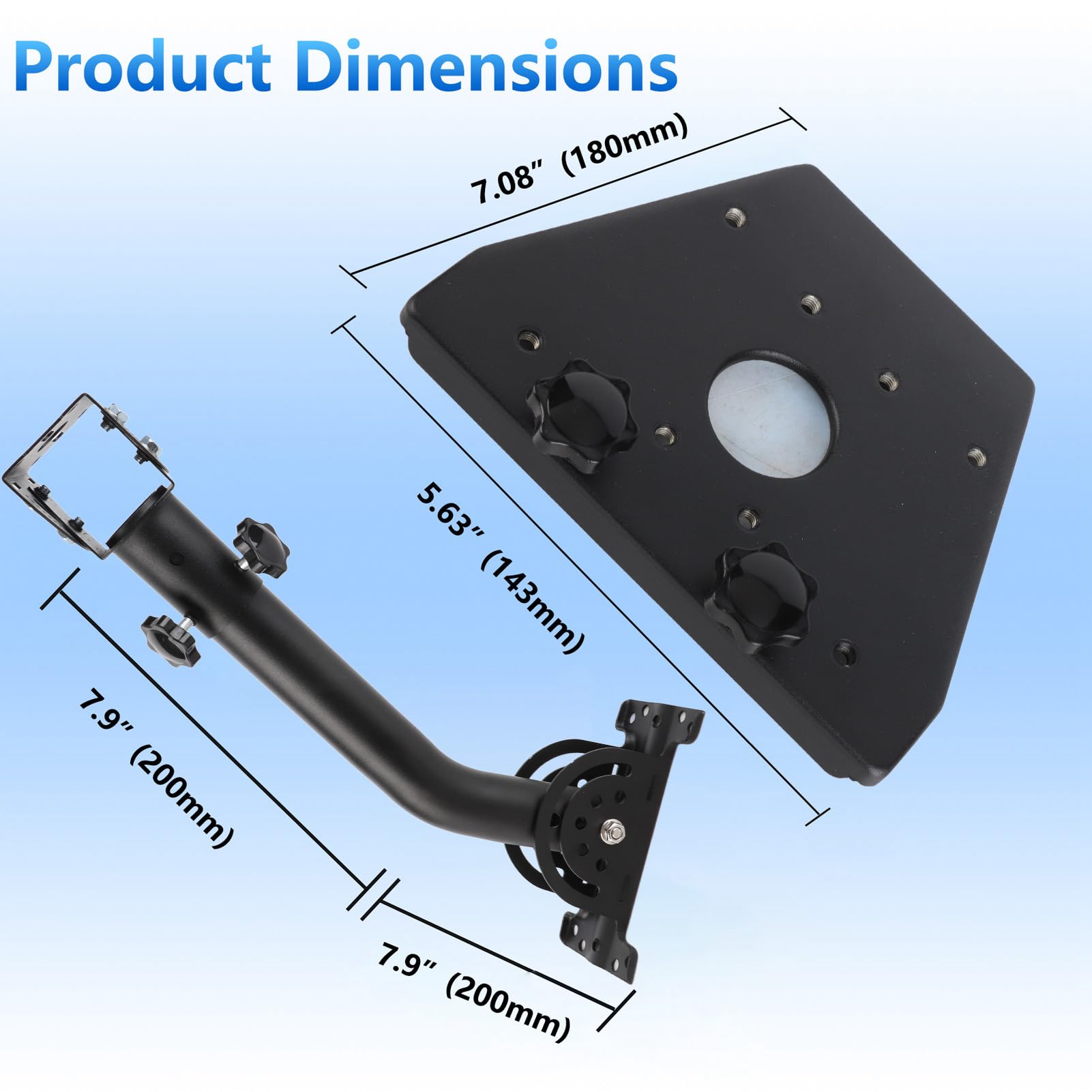Jeanoko 360 Degree Rotatable Steel Pole Mount Adapter Kit for V3 Dish, Sturdy Installation for Roof Wall