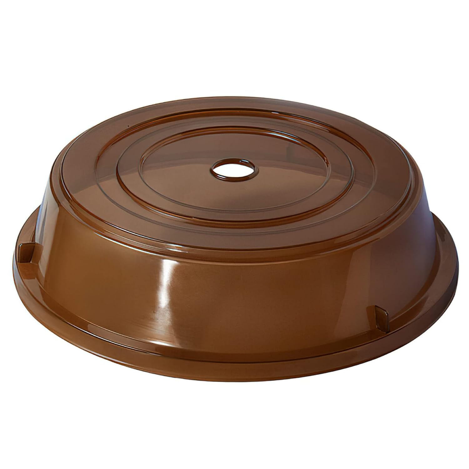 G.E.T. CO-102-A Microwave-Safe Plastic Round Plate Covers, 12", Amber (Set of 12)
