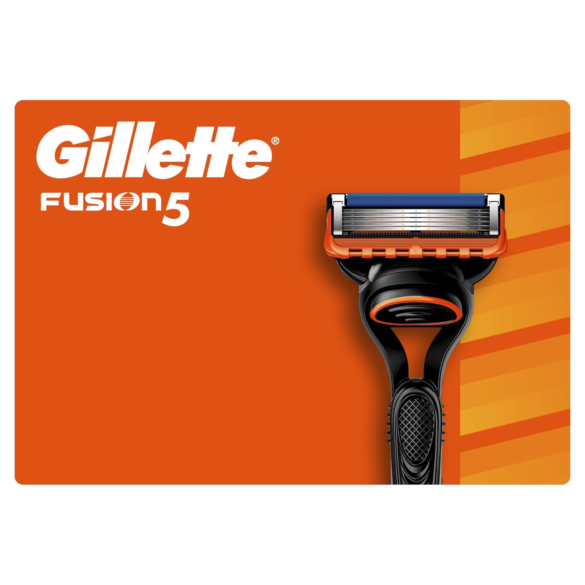 Gillette Rasoio Barba Manuale + 8 Lamette Gillette Fusion 5, LAMETTE DA BARBA Di Ricambio a 5 Lame e Rasoio Manuale Fusion 5, Rasatura Scorrevole con Striscia Lubrificante