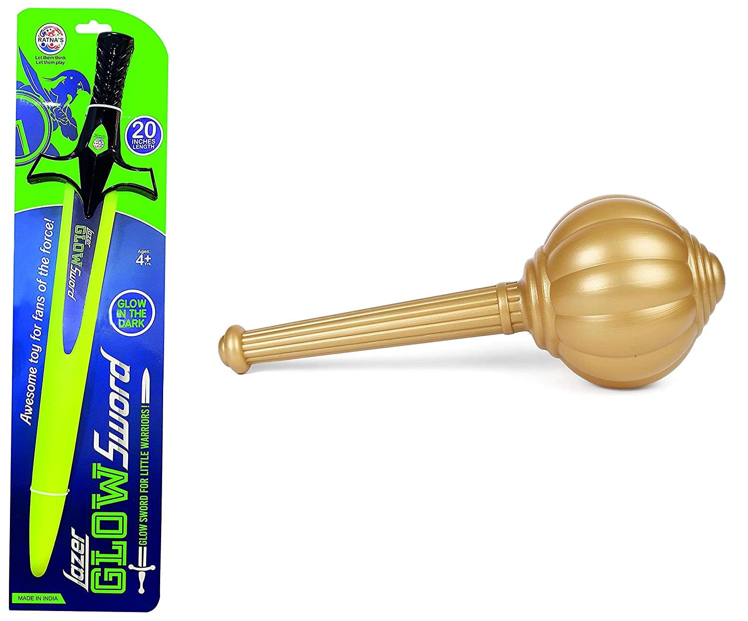 Toy Mall Combo of Glow in The Dark Lazer Glow Sword for Kids Green & Hanuman GADA Toy Jumbo for Kids Gold (B0BNGBG1R7) Amazon Price History, Amazon Price Tracker