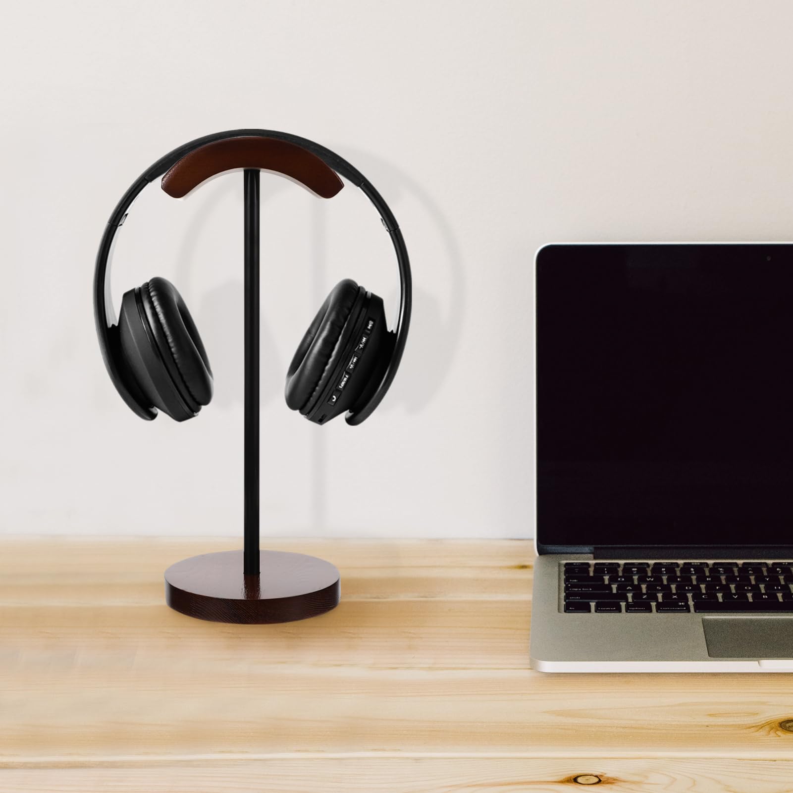Angoily Soporte De Auriculares De Madera Inalámbricos Organizador De Escritorio para Auriculares y Accesorios Soporte Práctico y Elegante para Gaming y