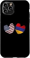 Vista 10 de Funda con diseño de corazón de bandera armenia para iPhone 14 Armenia USA Heart American Flag