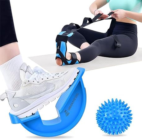 Foot & Calf Stretching Kit-Foot Rocker, Stretching Strap & Spiky ...