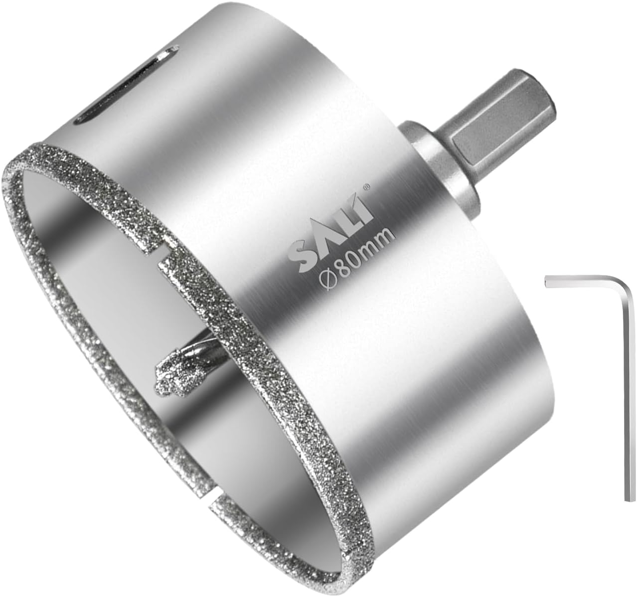 SALI Diamond Drill Bit 80 mm Diamond Hole Saw Drill with Center Guide Bit Glass Hole Saw Core Drill Bit for Glass/Tile/Ceramic/Marble/Limestone/Fiberglass/Porcelain Cutting
