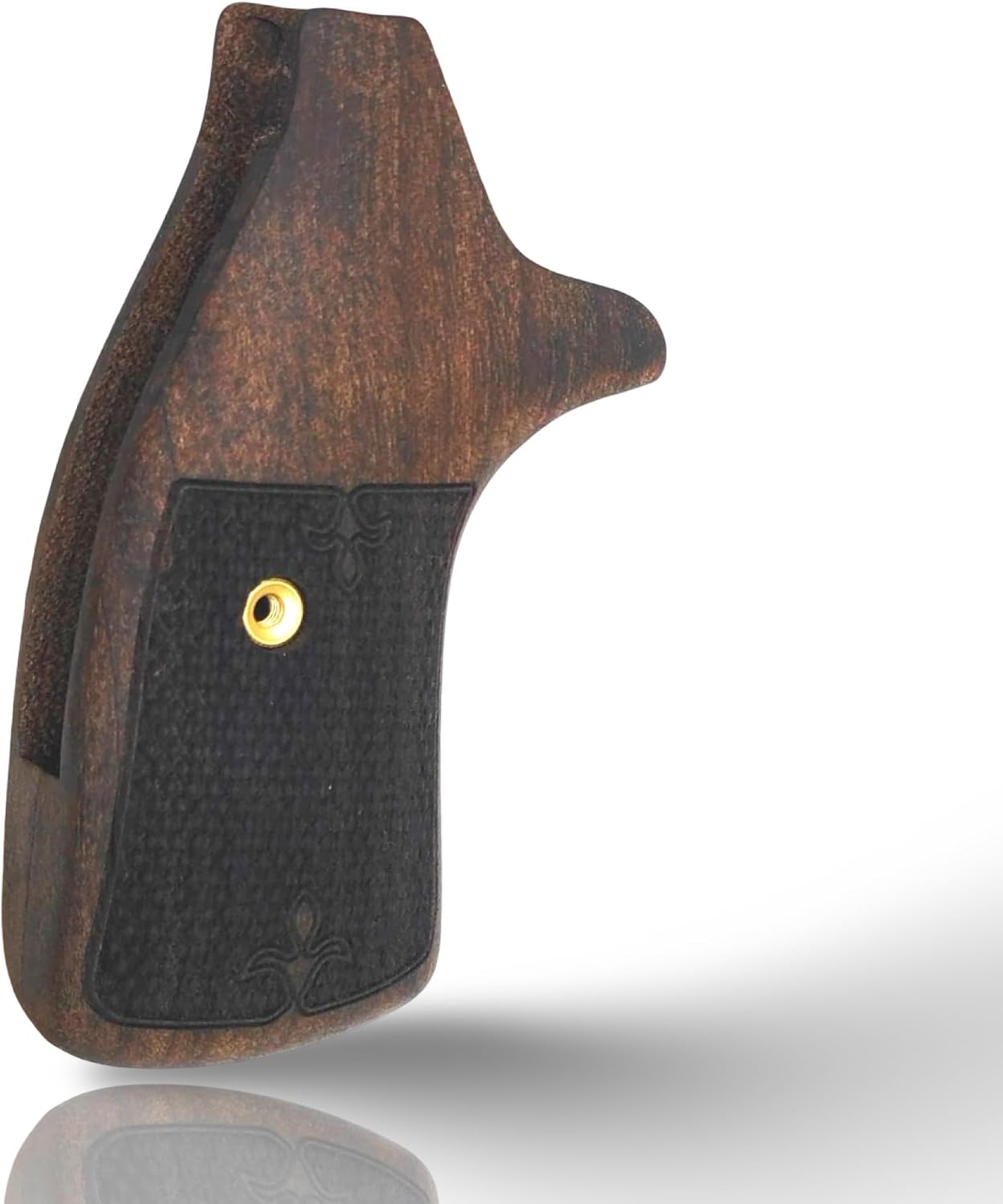 Revolver J Round Grips Compatible with S&W, Real Wood Gun Grips for Smith & Wesson J Frame Round Butt .38 Special and 9mm / Screw Included