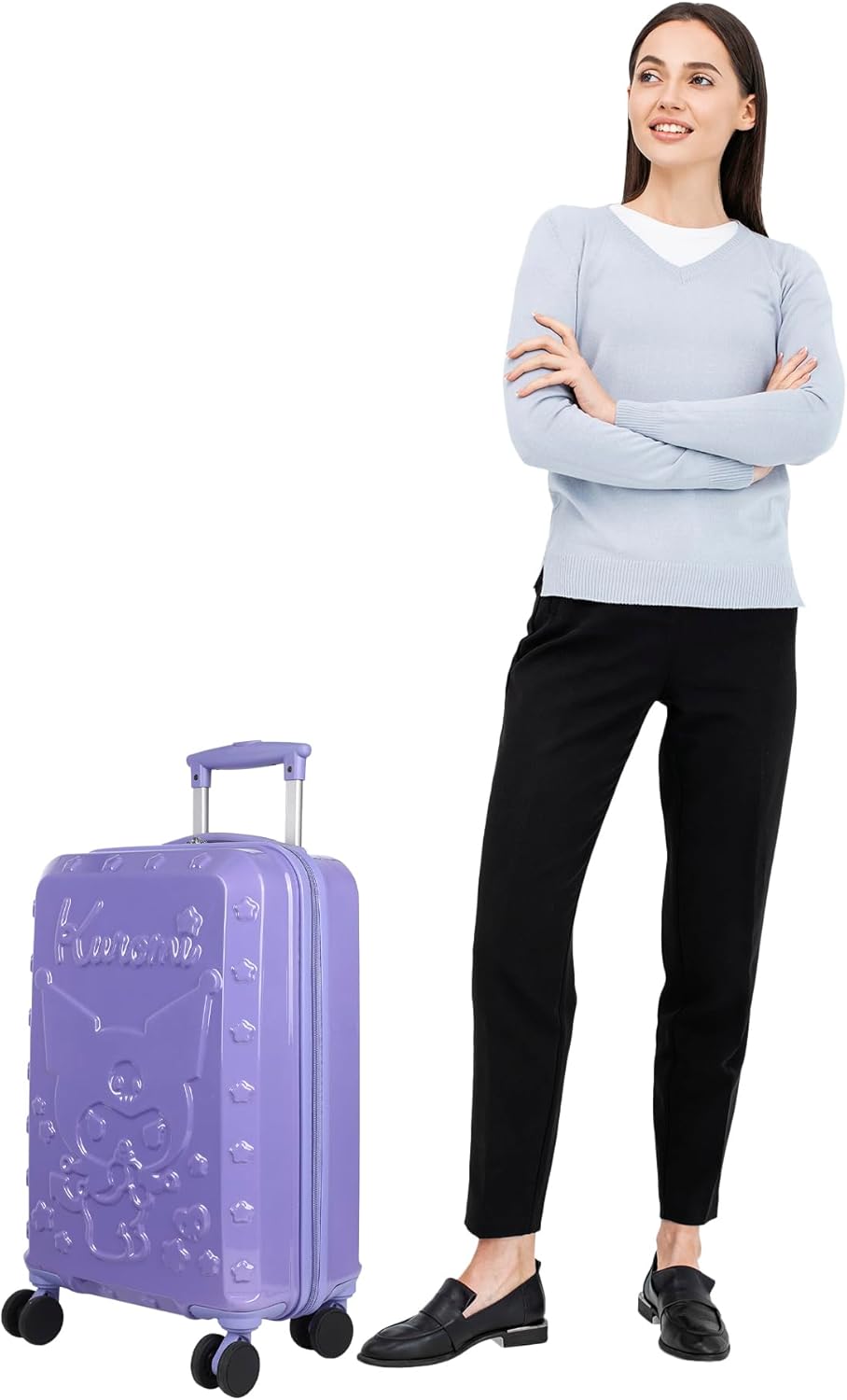 Bioworld Kuromi Monochrome Character light weight 20" Rolling Luggage