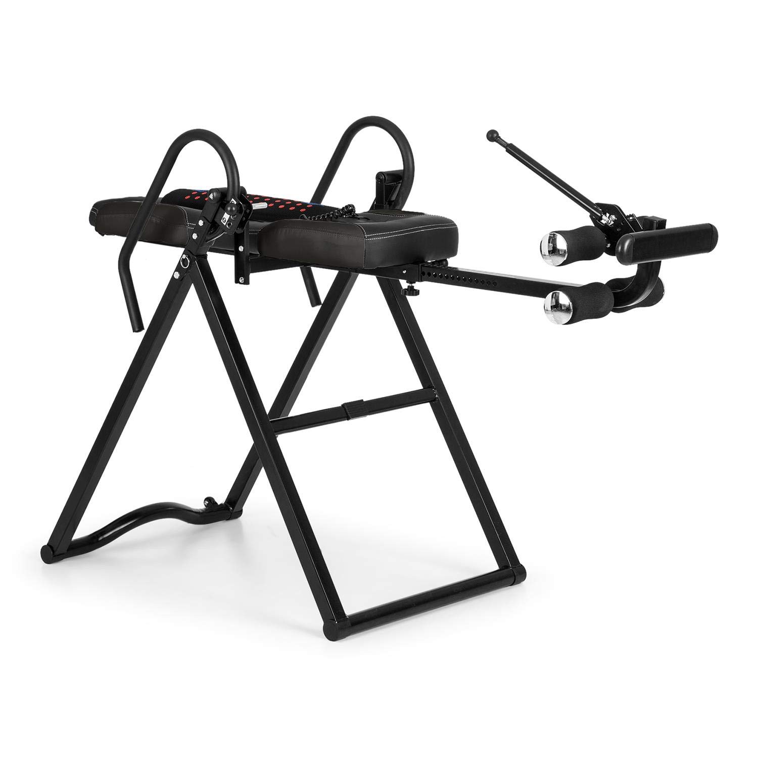 Klarfit Ease Delux - Table d'inversion, Banc d'inversion Max 136kg, Revêtement pour Massage Dorsal avec Fonction chauffante