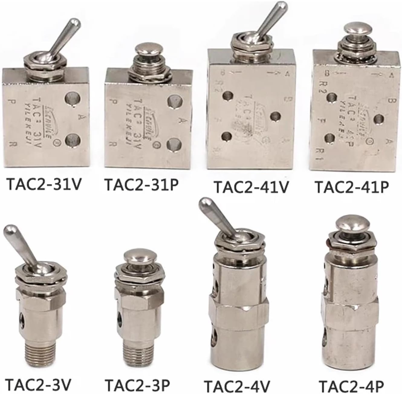 Air Pneumatic Mechanical Valve Toggle Button Switch TAC2-41V 31V 31P, 1pc(TAC-41PP-34C)