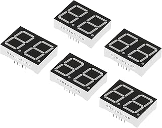 PATIKIL LED Display Digital Tube, 5 Pack Common Cathode 7 Segment 10 Pin 2 Bit 2.1V LED Display Module for Electronic Driver Board, Red