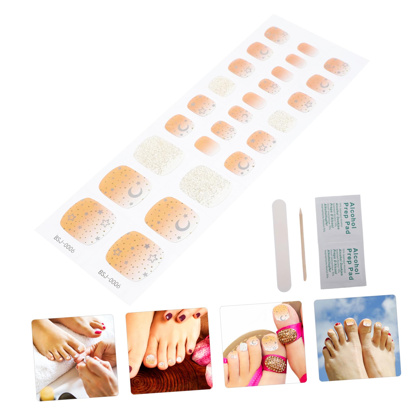 VICASKY 5 Set adesivi per unghie polacco Gel decorazione per unghie strisce lucide adesivi di ie per manicure strisce di smalto per ie adesivo per ie chiodi