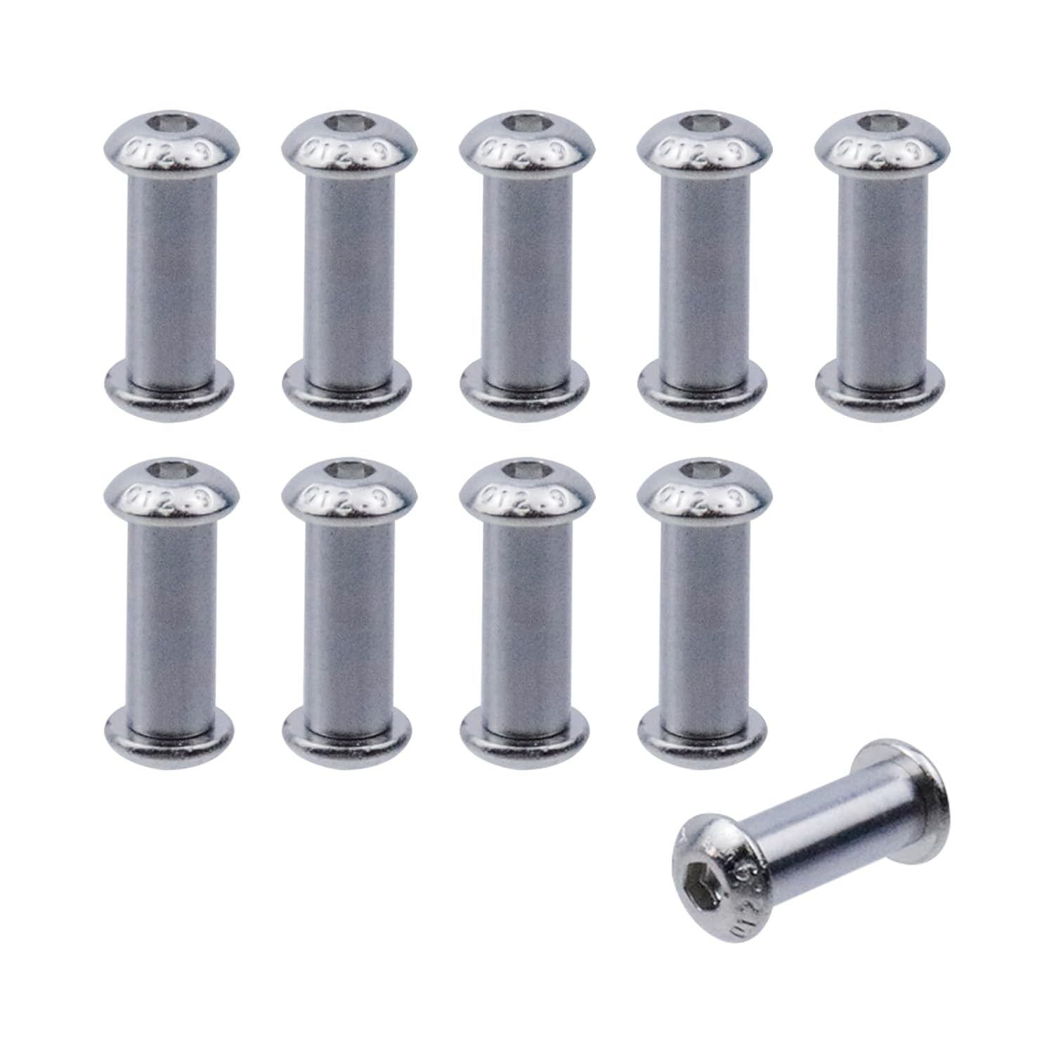 Knife Handle Screws and Rivets, M3 Hex Socket Pan Head Screws for Knife Making, Repair, and Blade Fixing, Cutlery Fasteners for Wooden Handle Replacement, for 0.16" Hole, 10Pcs Dark Grey